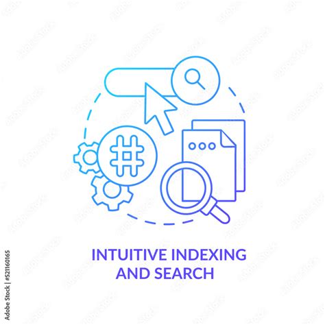 Intuitive Indexing And Search Blue Gradient Concept Icon Content Management System Feature