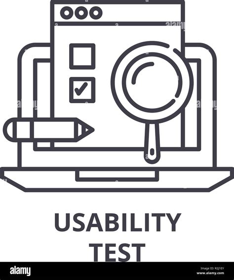 Usability Test Line Icon Concept Usability Test Vector Linear