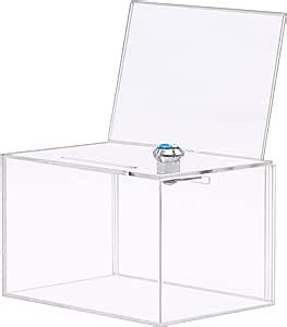 Harilla Acrylic Donation Box Collection Box Clear Lockable Ticket