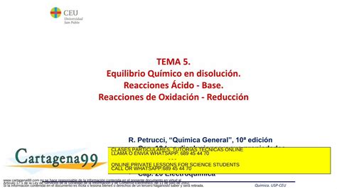 Pdf Tema Equilibrio Qu Mico En Disoluci N Reacciones Cido