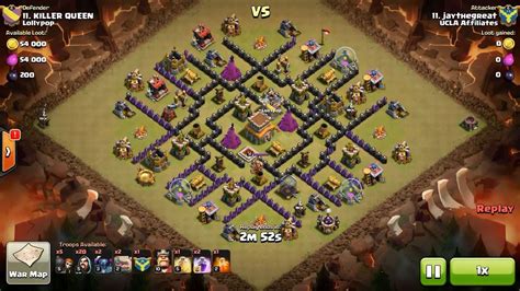 Clash Of Clans Th8 Vs Th8 Golem Wizard And Pekka Gowipe Clan War 3