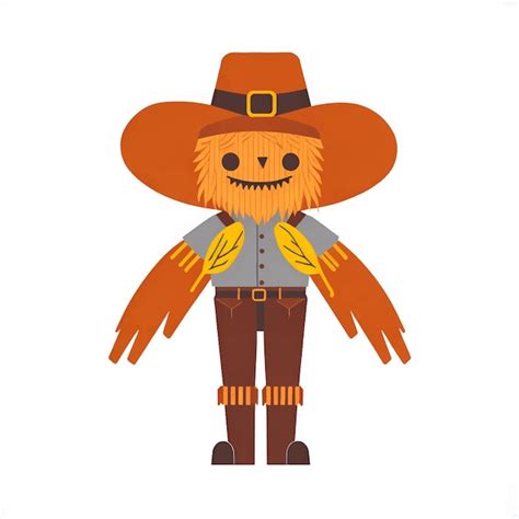 Premium Vector Stylized Cartoon Funny Scarecrow Character Vector