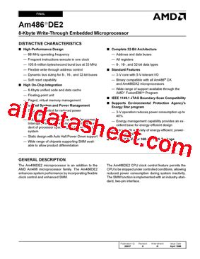 AM486DE2 66V8TGC 데이터시트 PDF Advanced Micro Devices