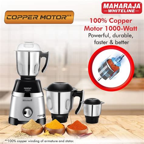 Maharaja Whiteline Duramaxx Mixer Grinder For Wet Dry Grinding 1000