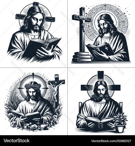 Jesus christ cross praying Royalty Free Vector Image