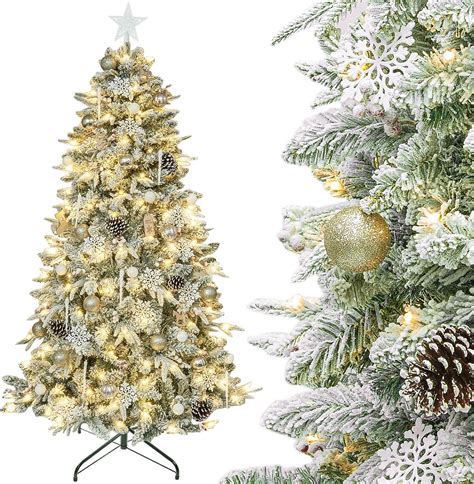 DEWUR Albero Di Natale Artificiale Con Illuminazione Con Neve E STK