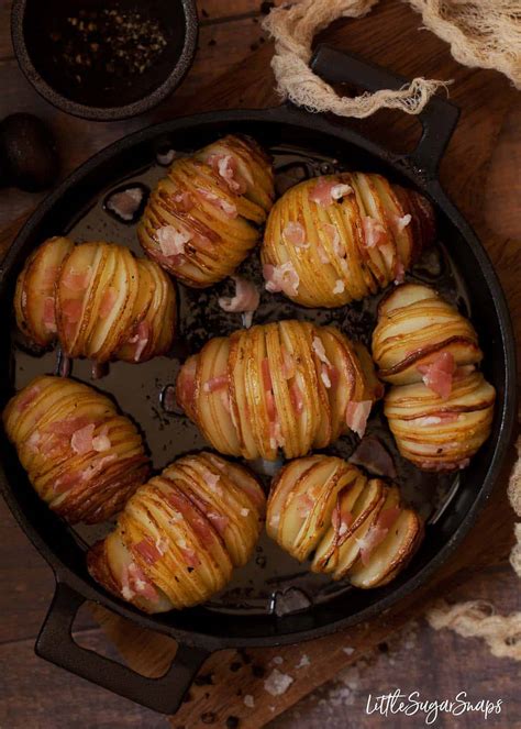 Cheesy Hasselback Potatoes with Bacon - Littlesugarsnaps