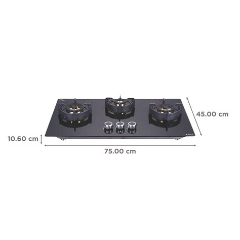 Buy Elica FLEXI DFS FB 3B 75 DX Glass Top 3 Burner Automatic Hob Round