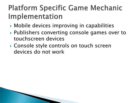 Ppt Platform Specific Game Mechanic Implementation Powerpoint