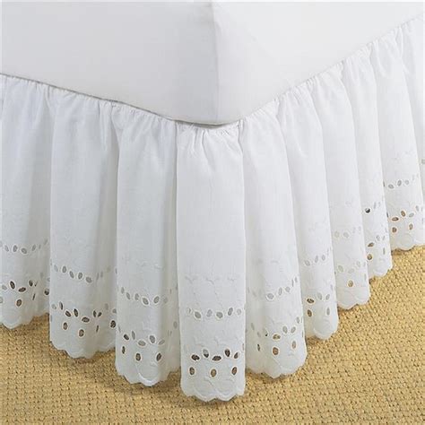 Bed Skirt Ruffled Eyelet White - Queen - Walmart.com