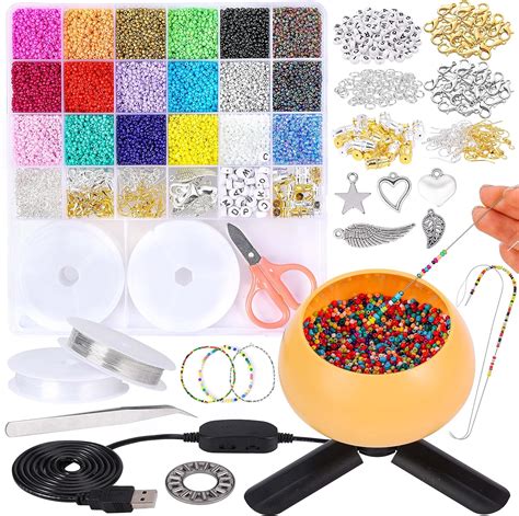 Pp Opount Electric Bead Spinner With Pcs Glass Seed Beads And