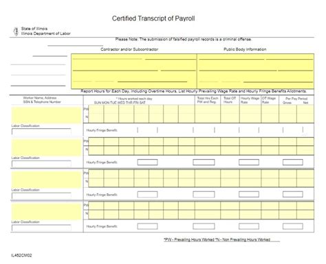 Certified Payroll Excel Template