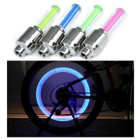 Pcs Bike Light Wheel Tyre Valve Cap Flash Led Light Mountain Road