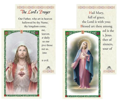 Buy Our Her Prayer Card Hail Mary Prayer Card Double Sided Hail Mary The Lords Prayer Card