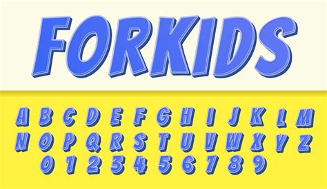 Premium Vector | Vector of 3d Kids Fun Cartoon Font Alphabet and Number ...