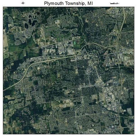 Aerial Photography Map of Plymouth Township, MI Michigan