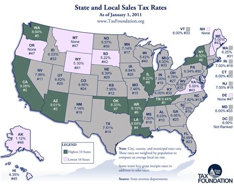 Monday Map: State and Local Sales Tax Rates, 2011 - Tax Foundation