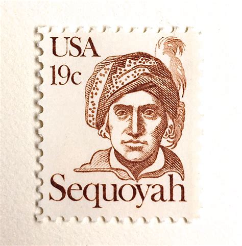 10 Sequoyah Native American Postage Stamps Vintage Unused Stamps For M