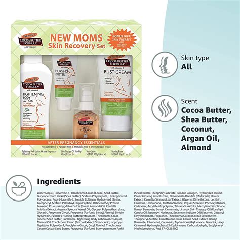 Palmers Cocoa Butter Formula New Moms Skin Recovery Set 4 Piece Set