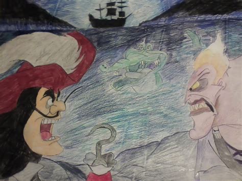 Captain Hook Vs Hades Drawing By Nickelbackloverxoxox On Deviantart