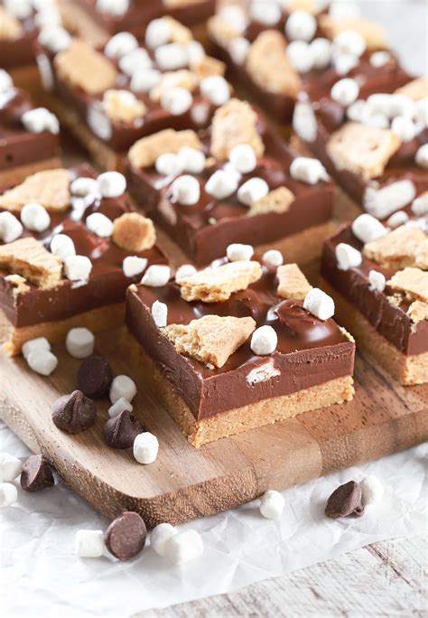 No Bake Peanut Butter S Mores Bars A Kitchen Addiction