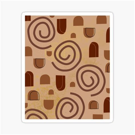 Modern Abstract Shapes Of Brown Sticker For Sale By Andraseo Redbubble