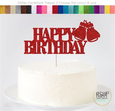 Boxing Gloves Happy Birthday Cake Topper Boxing Birthday Party Decor