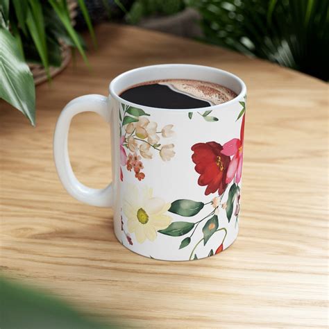 Flower Mugs Floral Flower Coffee Mugs Chocolate Mugs Etsy