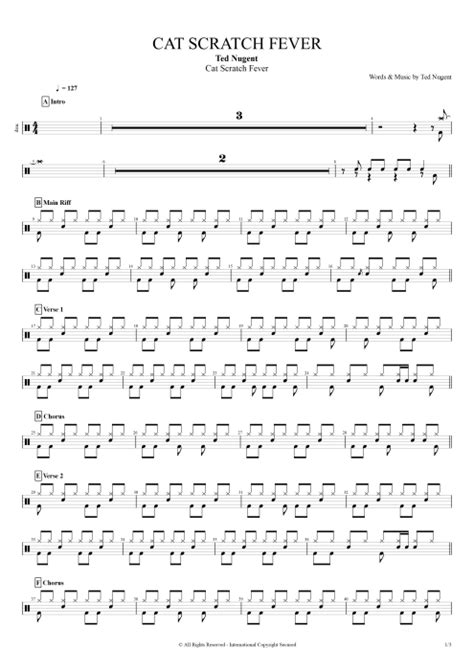 Tablature Cat Scratch Fever De Ted Nugent Guitar Pro Full Score