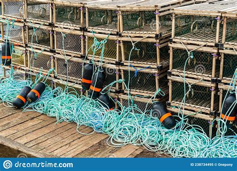 Lobster Trap On The Wharf Stock Image Image Of Dock