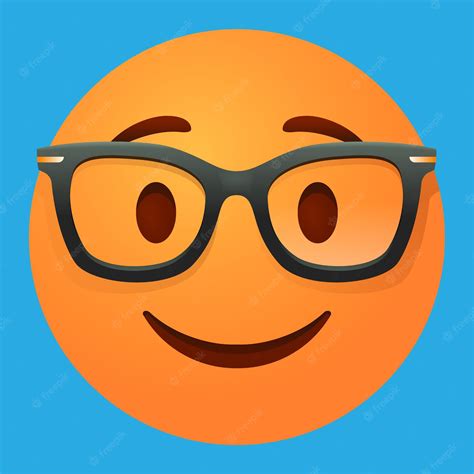 Premium Vector | Emoji face with nerd glasses