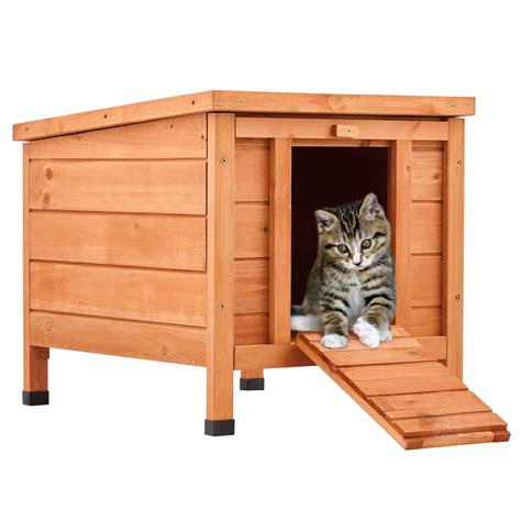 CO-Z Rabbit Hutch and Guinea Pig House with Ramp, Outdoor Pet Hutch Wooden House for Rabbits ...