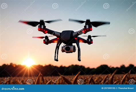 Precision Agriculture Drones Revolutionizing Farming at Sunrise Stock ...