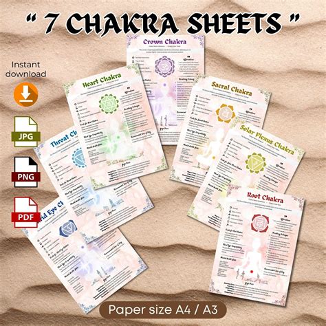 Chakra Guide Sheets Yoga Poses Of Chakras Chakra Healing Meditation