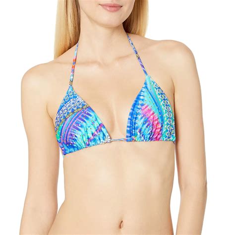 Luli Fama Women S Star Girl Crystallized Seamless Triangle Bikini Top