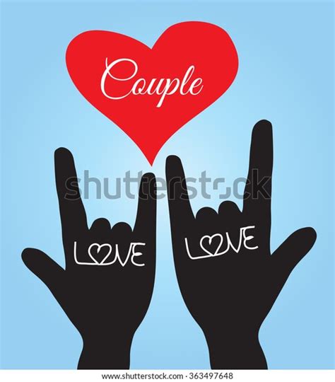 Love Hand Sign Love Symbol Couple Stock Vector Royalty Free 363497648