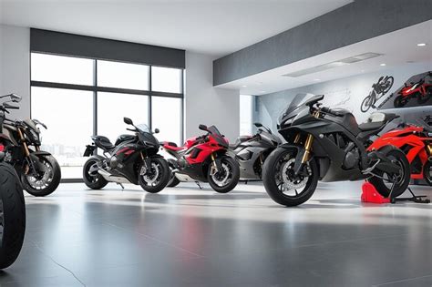 Premium Photo Futuristic SuperBike Showroom