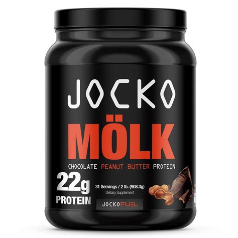 Jocko Mӧlk Protein Powder Chocolate Peanut Butter 22g Protein 2 lb