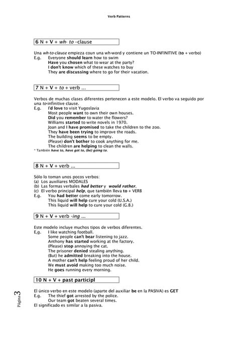 Verb Patterns1 Pdf