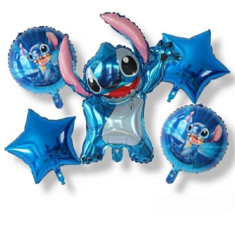 Set Globos Stitch Metalizados Decoración Fiesta Lilo Y Stich MercadoLibre