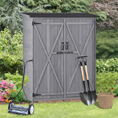 Patio 53ft X46ft Wood Storage Shed Tool Storage Cabinet With