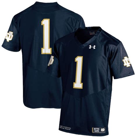 Under Armour 1 Notre Dame Fighting Irish Navy Authentic Football Jersey