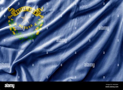 Waving Detailed National Us Country State Flag Of Nevada Stock Photo