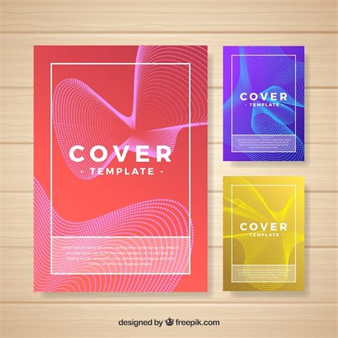 Free Vector Cover Template With Geometric Shapes In Three Colors