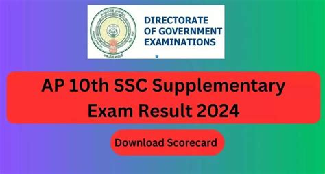 Ap Ssc 10th Supplementary Exam Results 2024 Announced