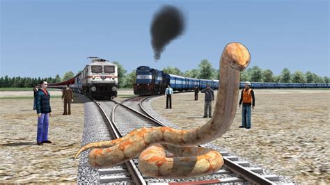 Giant Anaconda Vs Two Trains Stops The Train Train Simulator