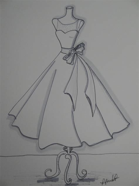 Simple Dress Sketches at PaintingValley.com | Explore collection of ...