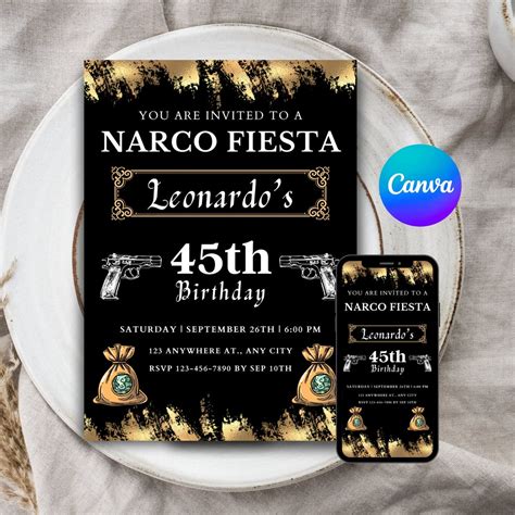 Narco Invite Narco Fiesta Narco Party Narco Themed Party 30th Birthday