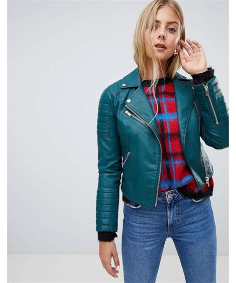 Miss Selfridge（ミスセルフリッジ）の「miss Selfridge Faux Leather Biker Jacket In