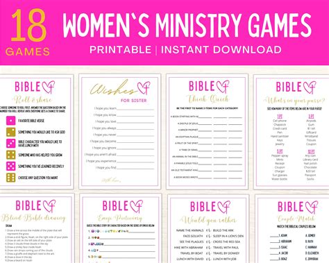 Womens Ministry Games Women Ministry Bingo Womens Retreat Games Bible